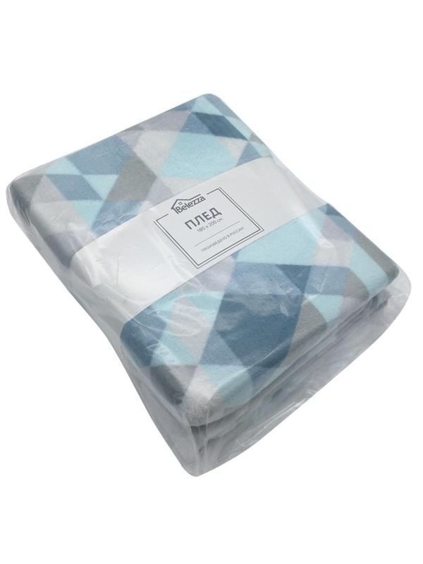 Плед микрофибра Kamelia 180x200см сине-голубой, 6154536
