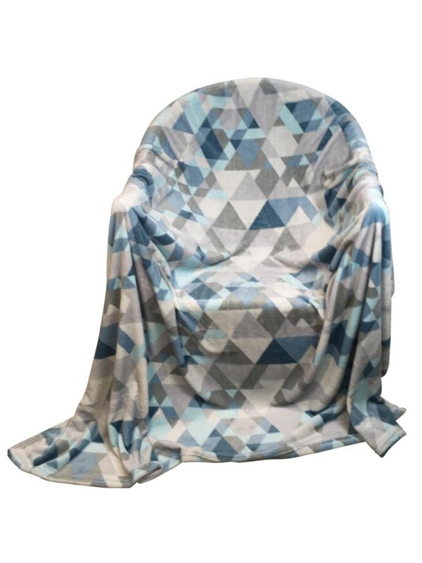 Плед микрофибра Kamelia 180x200см сине-голубой, 6154536