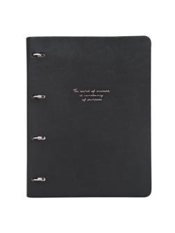 Тетрадь со сменным блоком А4,120л,Infolio Study,Quote,иск.кож,черный,N3823