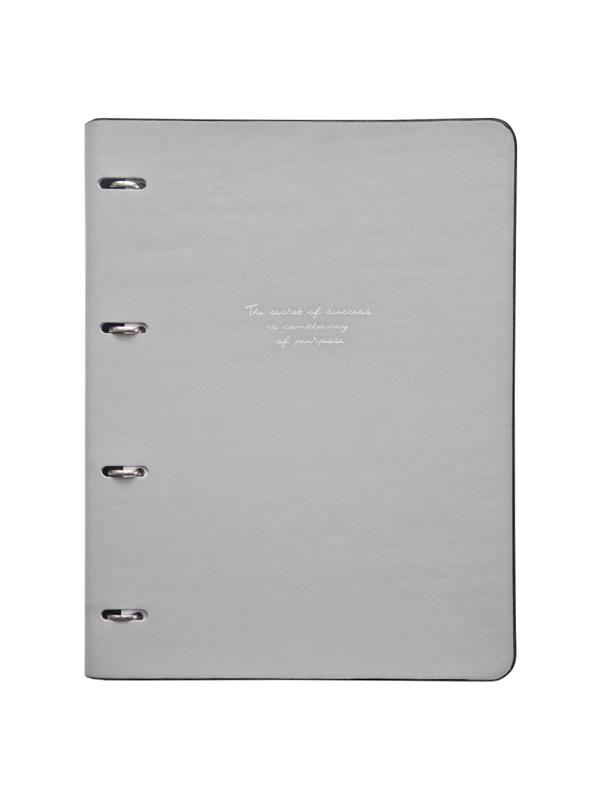 Тетрадь со сменным блоком А4,120л,Infolio Study,Quote,иск.кож,серый,N3824