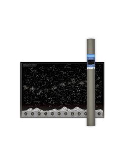 Настенная карта Звездн.небо/Планеты.Созвездия,светящ.в темноте,тубус 90х60