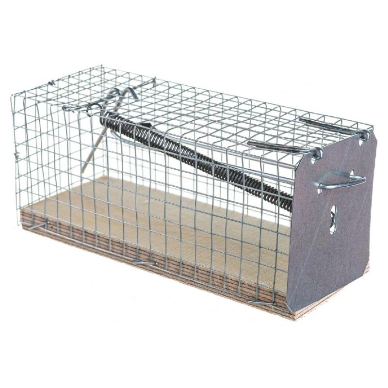 Мышеловка клетка 124x50x55 мм с деревянным основанием  311207