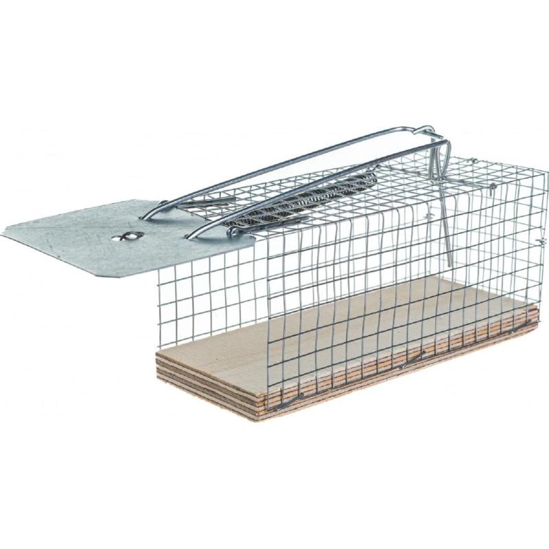 Мышеловка клетка 124x50x55 мм с деревянным основанием  311207