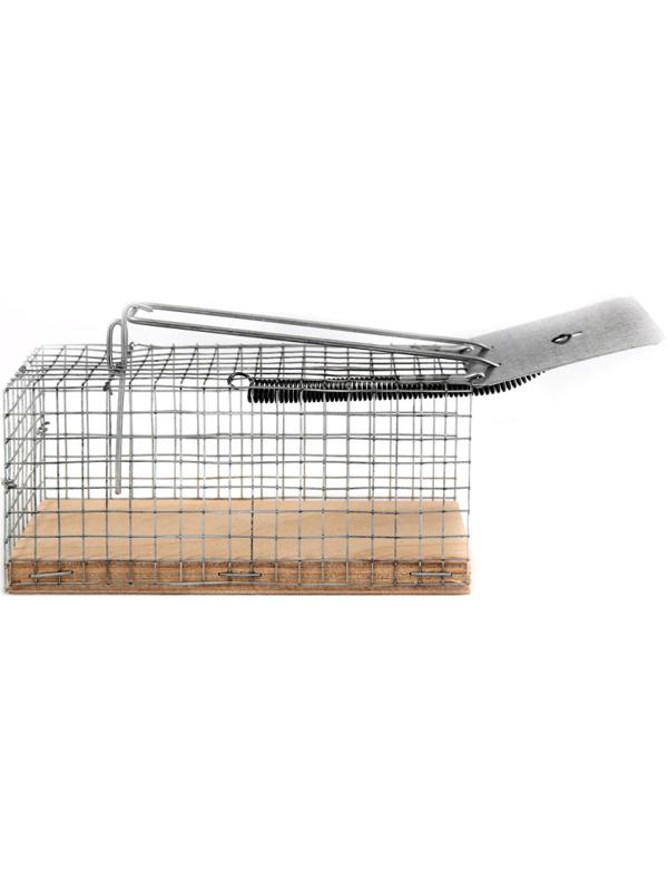 Мышеловка клетка 124x50x55 мм с деревянным основанием  311207