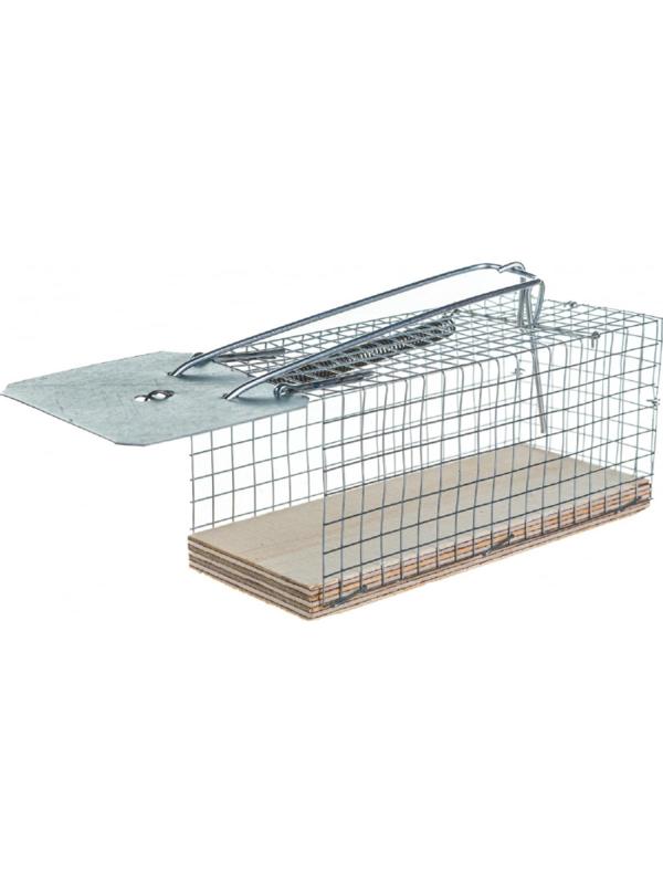 Мышеловка клетка 124x50x55 мм с деревянным основанием  311207
