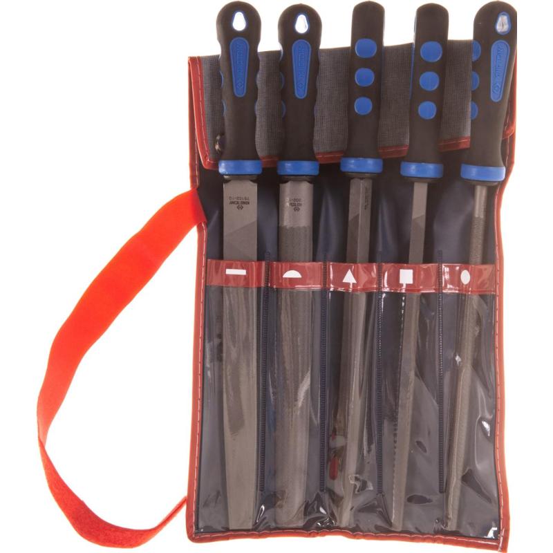 Набор напильников 250 мм,двухкомпонент рукоятки,5предметов,KING TONY 1015GQ