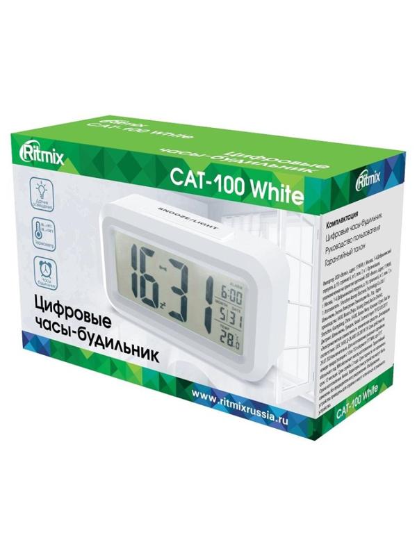 Часы-будильник Ritmix CAT-100 White