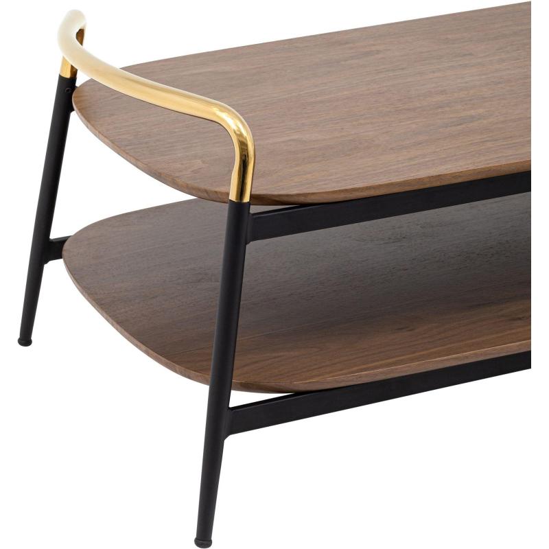 Стол журнальный SG_Нолан 120х60 (FDC9215) МДФ темн.дерево, металл черный