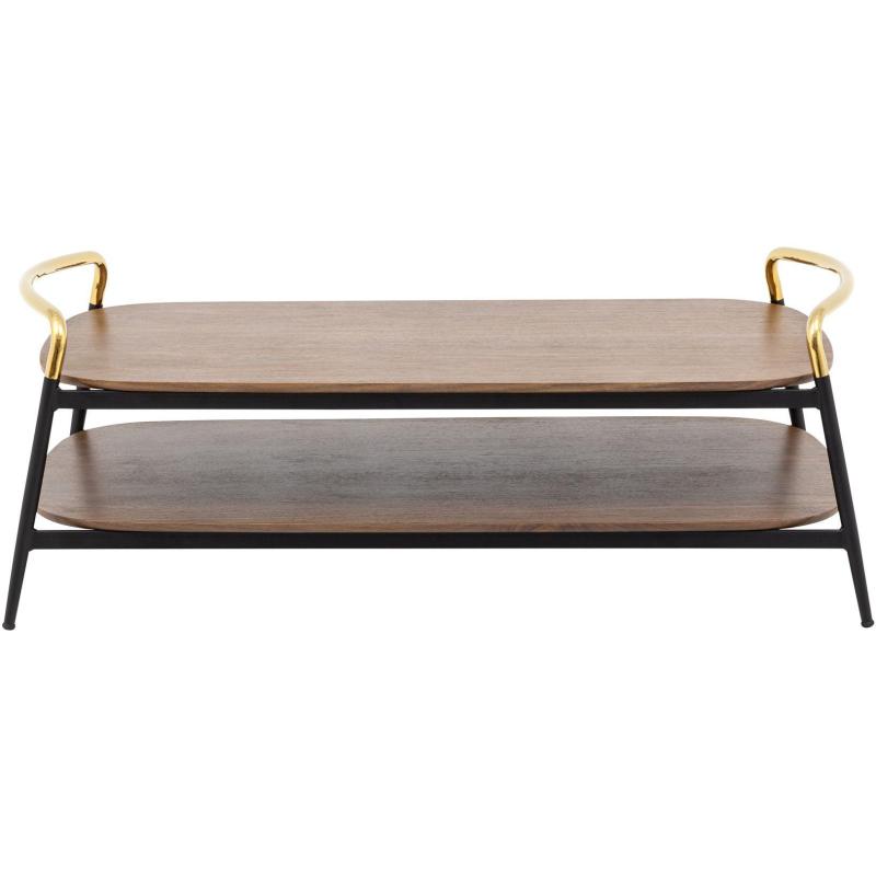 Стол журнальный SG_Нолан 120х60 (FDC9215) МДФ темн.дерево, металл черный