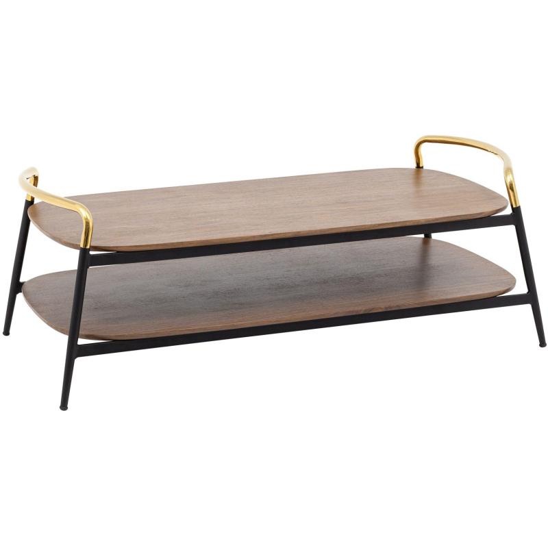 Стол журнальный SG_Нолан 120х60 (FDC9215) МДФ темн.дерево, металл черный