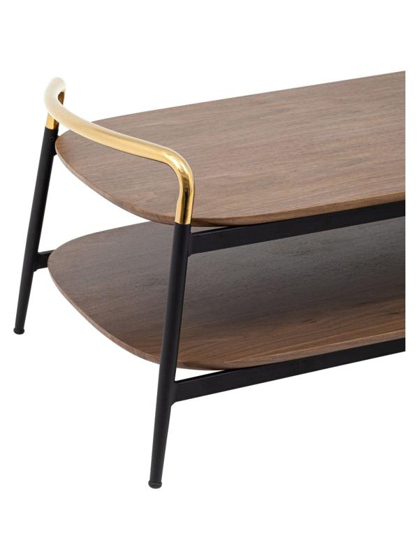 Стол журнальный SG_Нолан 120х60 (FDC9215) МДФ темн.дерево, металл черный