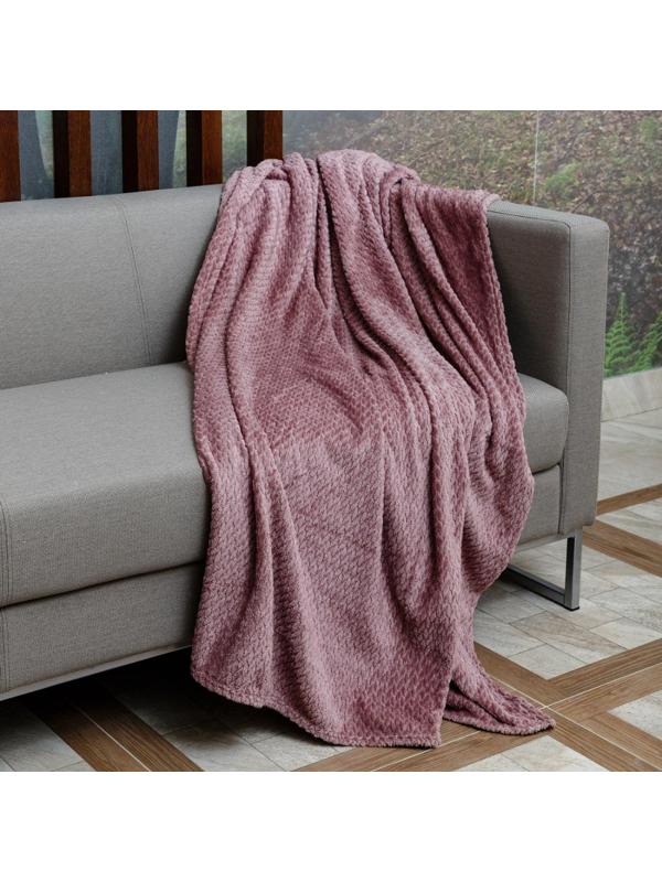 Плед микрофибра Valira шоколадно-розовый 200х220см, 6141039