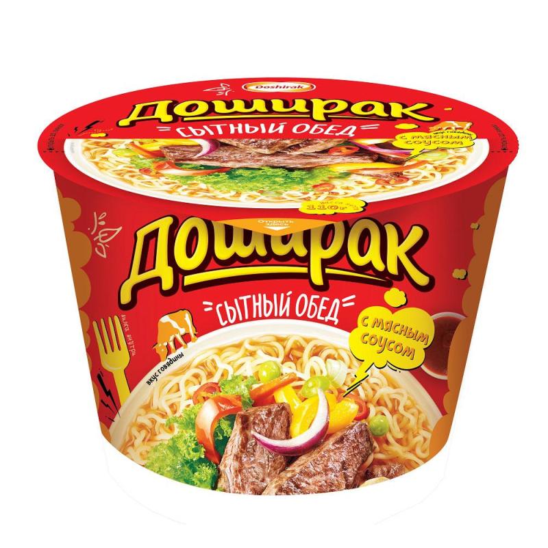 Лапша Доширак Сытный обед с аппетитным соусом из говядины, 110гх16шт/уп