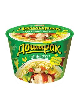 Лапша Доширак Сытный обед с нежным куриным соусом, 110гх16шт/уп
