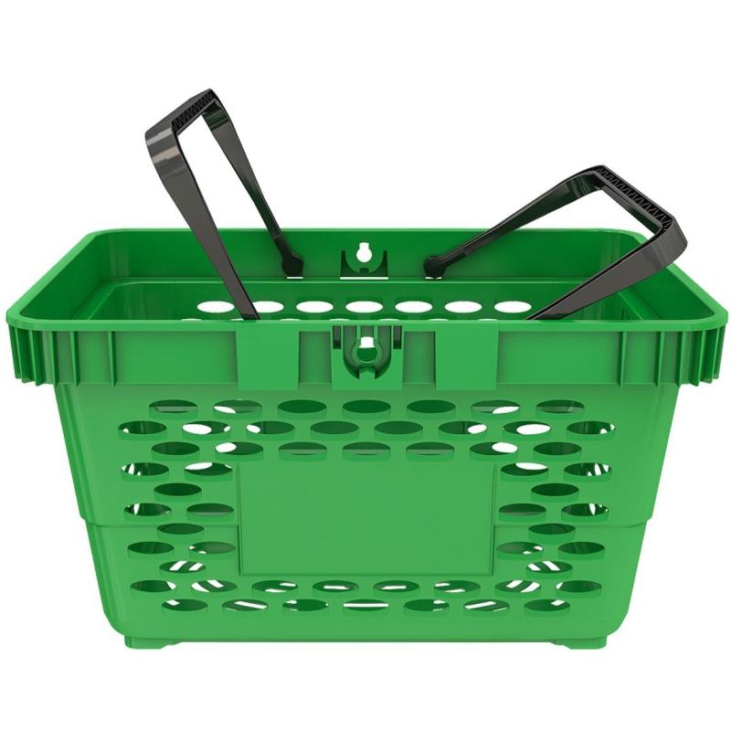 Корзина покупательская EVR_CLASSIC пластик., с 2-мя пл.ручками 20л.,зеленый