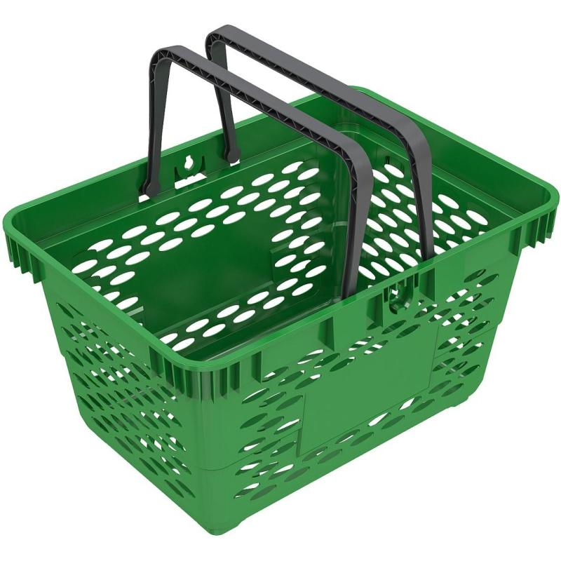Корзина покупательская EVR_CLASSIC пластик., с 2-мя пл.ручками 20л.,зеленый