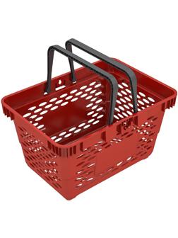 Корзина покупательская EVR_CLASSIC пластик., с 2-мя пл.ручками 20л.,красный