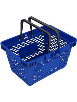 Корзина покупательская EVR_CLASSIC пластик., с 2-мя пл.ручками 20л., синий