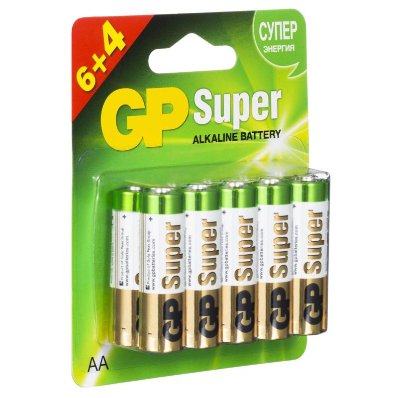 Батарейка GP Super AA/LR6 15A6/4-2CR10 10шт/уп (6+4)