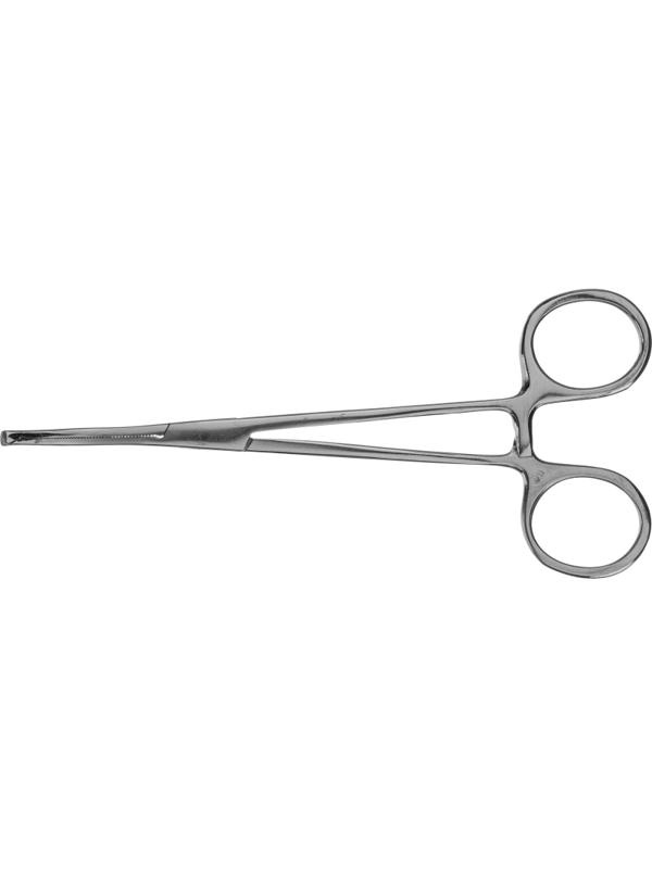 Зажим  кровоостанавливающий 1х2 зубый зубчатый изогнутый № 2, 160 мм З-119