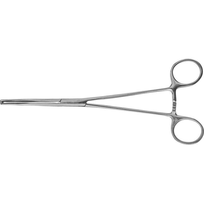 Зажим кровоостанавливающий 1х2 зубый зубчатый изогнутый № 3, 198 мм З-199