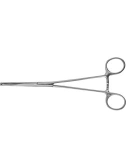 Зажим кровоостанавливающий 1х2 зубый зубчатый изогнутый № 3, 198 мм З-199