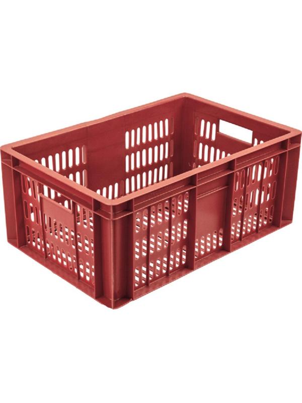 Ящик п/э колбасный 600х400х250 с перфорацией красный 201 (1,7)