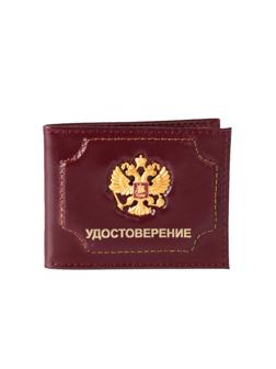 Обложка для удостоверения Кокарда, нат. кожа шик, бордо, Ud0690102