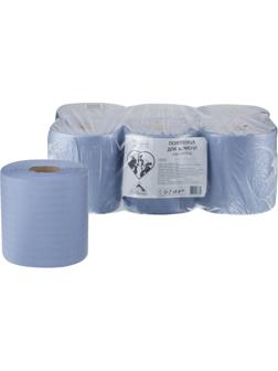 Бумага протирочная для вымени синяя 20х18см 1000л 6рул/уп