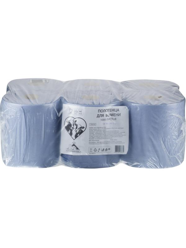 Бумага протирочная для вымени синяя 20х18см 1000л 6рул/уп