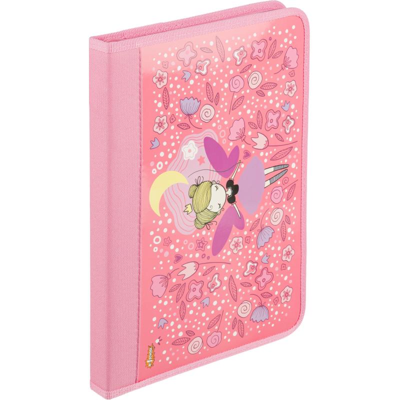Папка для труда №1School Фея, А4, резинки, ткань/ламинат, 340х235х30,ПТ-Р4