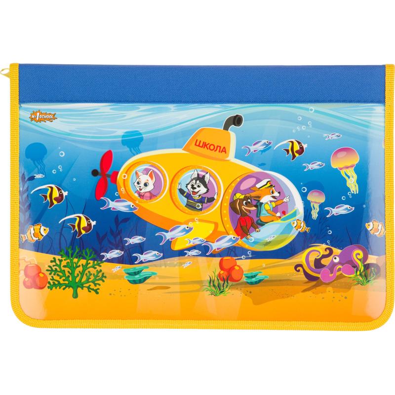 Папка для труда №1School Шустрики, А4,резинки,ткань/ламин.,340х235х30,ПТ-Р4