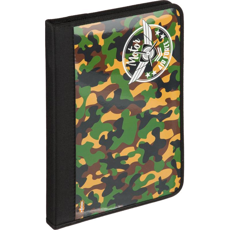 Папка для труда №1School Military А4,резинки, ткань/ламин.,340х235х30,ПТ-Р4