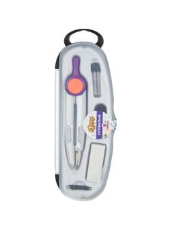 Готовальня №1School 5 пр/наб циркуль 120мм  фиолетов/роз пласт.пенал S50005