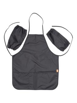 Фартук для труда №1School 535x445 мм  2 кармана, нарукавники, Черный ФН 45