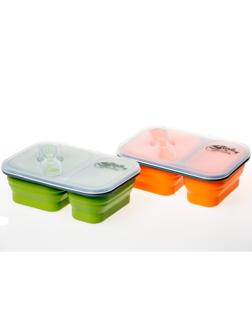 Контейнер Tramp силиконовый 2 отсека с ловилкой, TRC-090