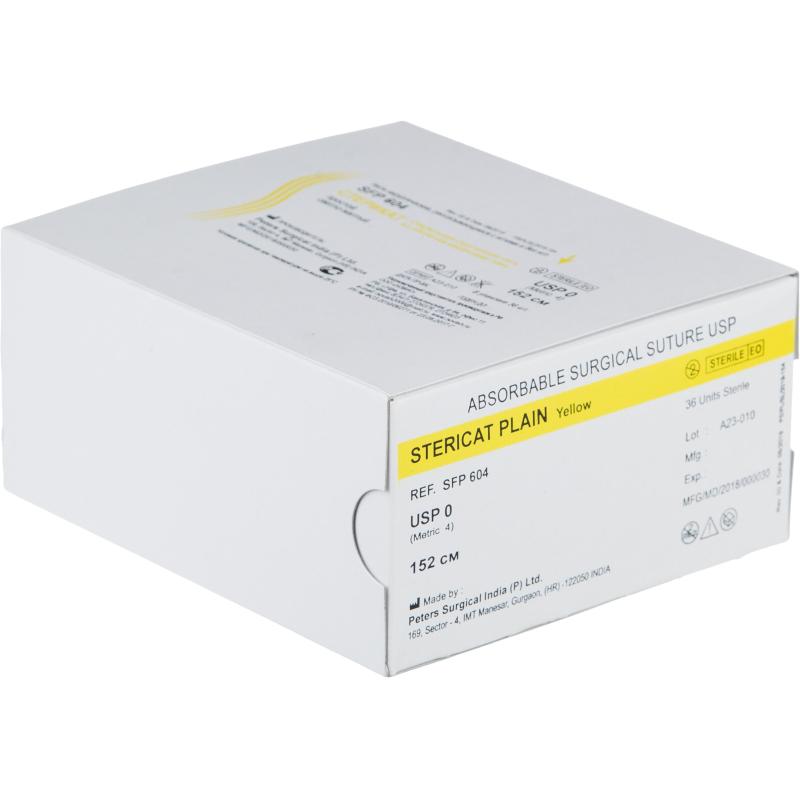 Шовный материал Стерикат простой стерильный длина нити 152 см 0 (4) SFP604