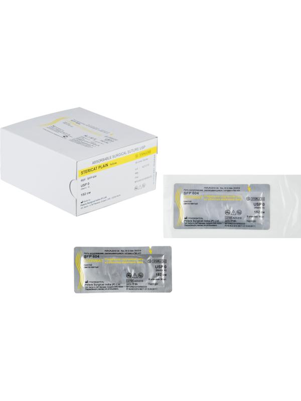 Шовный материал Стерикат простой стерильный длина нити 152 см 0 (4) SFP604