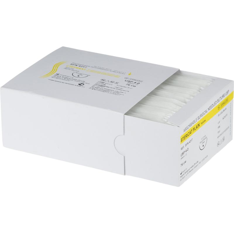 Шовный материал Стерикат прост 76см 1/2 круг.кол. 25мм4-0(2)36шт/уп SFN4317