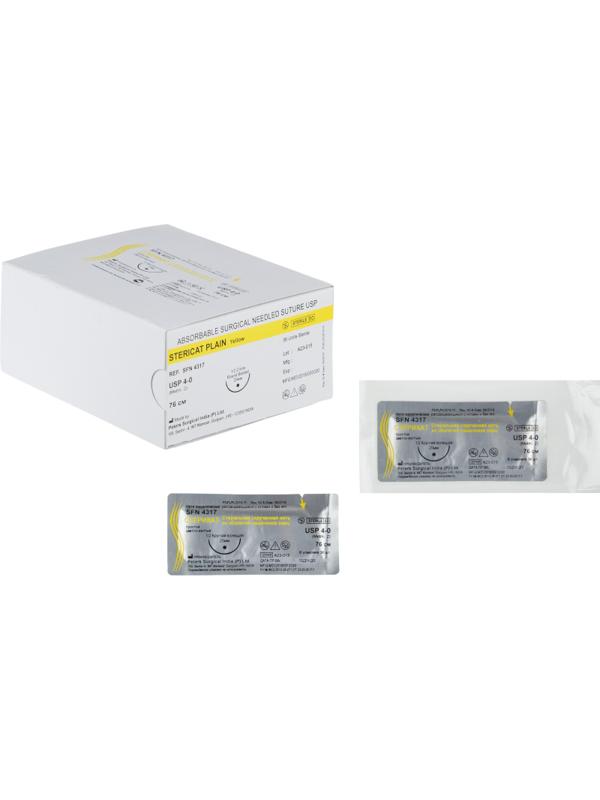 Шовный материал Стерикат прост 76см 1/2 круг.кол. 25мм4-0(2)36шт/уп SFN4317