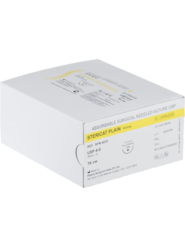 Шовный материал Стерикат прост 76см 1/2 круг.кол.20мм 4-0(2)36шт/уп SFN4010