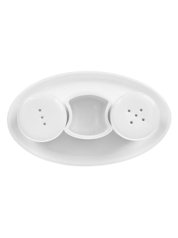 Набор для специй Chan Wave Classic 3пр/наб овал. фарфор, белый , фк0349