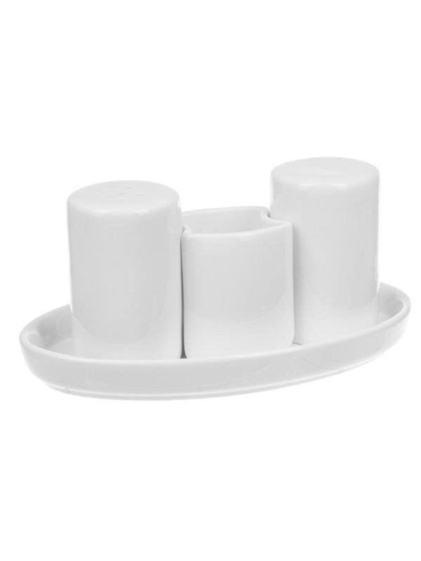 Набор для специй Chan Wave Classic 3пр/наб овал. фарфор, белый , фк0349