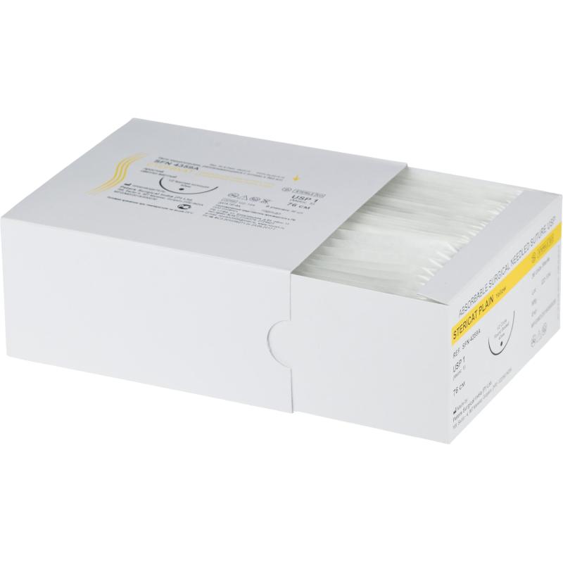 Шовный материал Стерикат прост 76см круг.кол. 1/2 40мм 1(5)36шт/уп SFN4359A