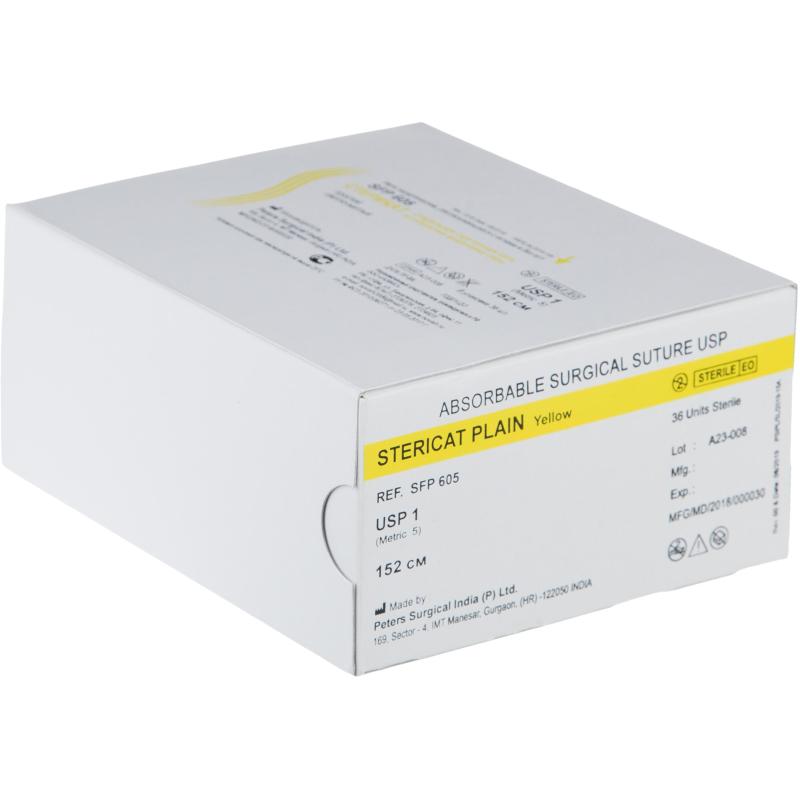 Шовный материал Стерикат простой стерильный длина нити 152 см 1 (5) SFP605