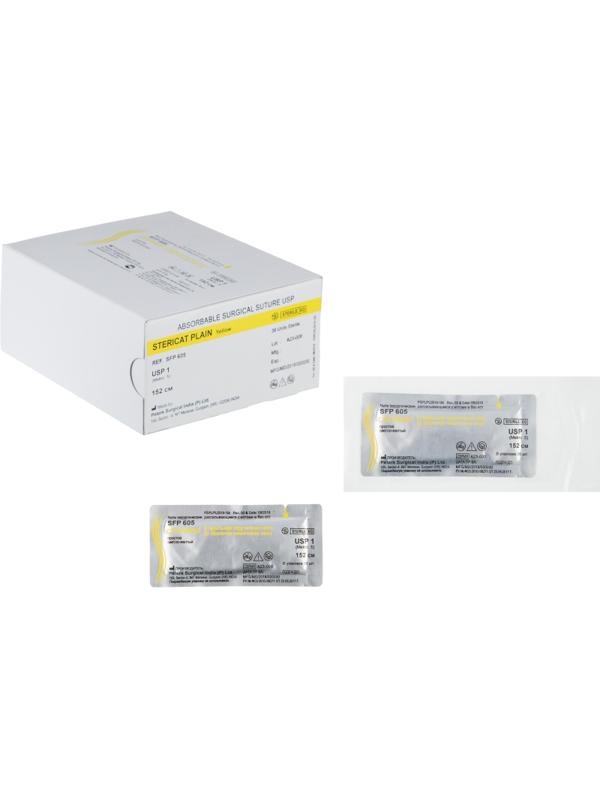 Шовный материал Стерикат простой стерильный длина нити 152 см 1 (5) SFP605