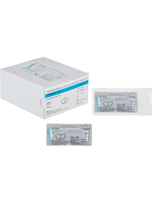 Шовный материал Стерипол 75 см 1/2 круг.кол 30 мм 1 (4) 36 шт/уп SFN680