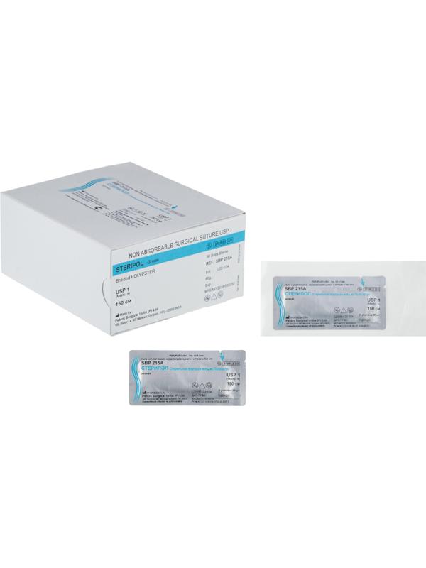 Шовный материал Стерипол 150 см 1 (4)  36 шт/уп SBP215A