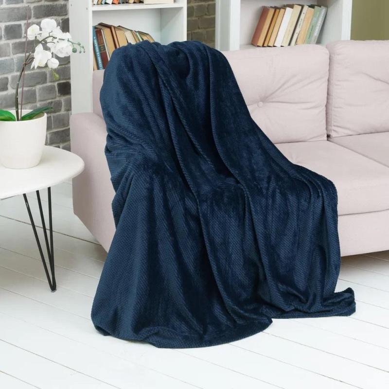 Плед микрофибра Nonna Inspiration 200х220 темно-синий