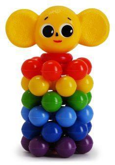 Пирамида Ушастик с шариками, 19 см, сетке, 8 дет.